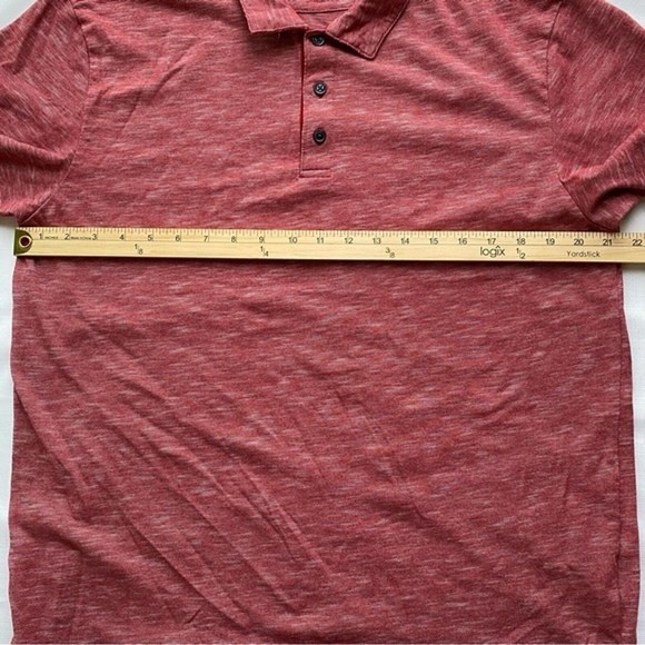 Perry Ellis Men's Short Sleeve Polo Shirt Color Heather Red Size Large - Picture 4 of 5